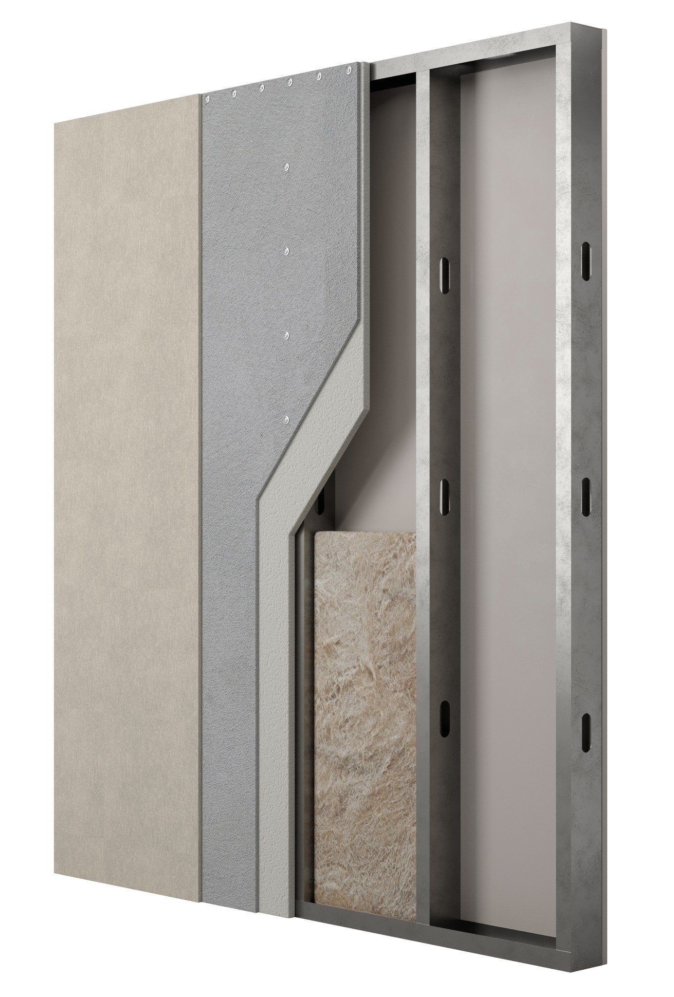 Cutaway of a KRATOS light gauge steel wall system